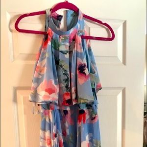 Eliza J beautiful floral high-low light weight dress size 6. Halter top